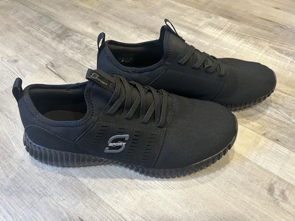 S Sport Skechers Brennen 2.0 Mens Size 12 Black Athletic Running Shoes Sneakers